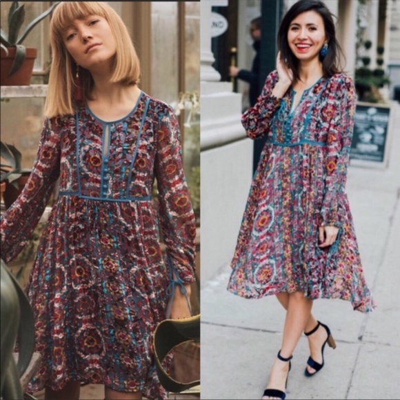 Anthropologie Dresses & Skirts - Anthropologie Floreat Abia Velvet Peasant Dress